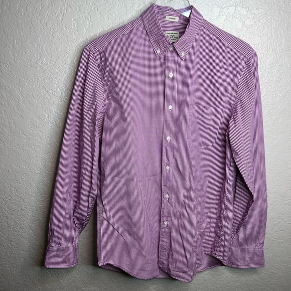 Men’s J.Crew Plaid Classic Stretch Long Sleeve Button Down Collared Top - Picture 2 of 7